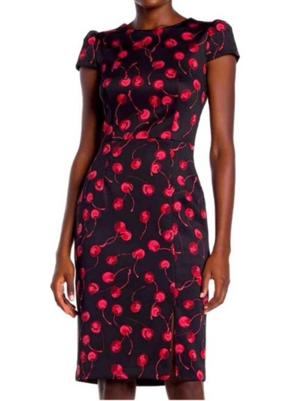 Betsey Johnson Cherry Print Sheath Dress Size 8